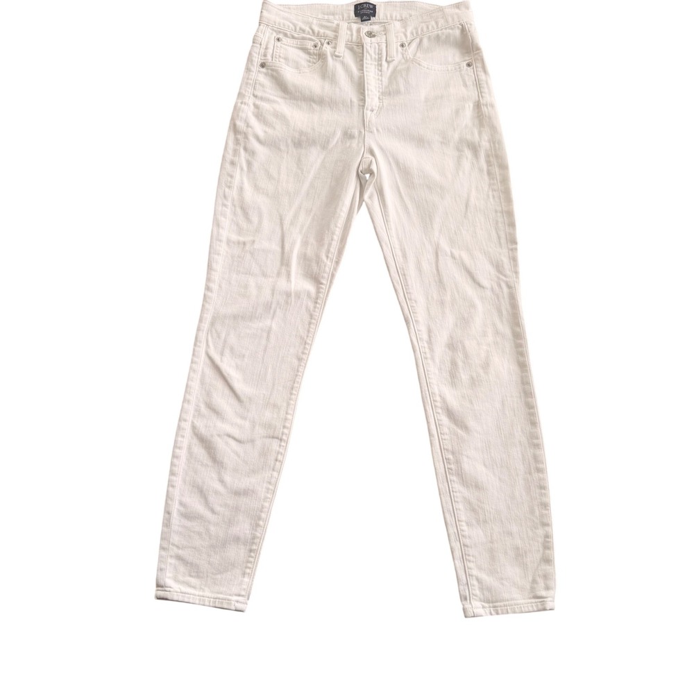 J.Crew 9 High-Rise Skinny Jeans White Re-Imagined Stretch‎ Denim Size 27 AW383